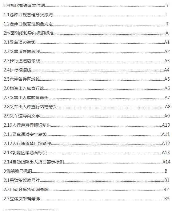 目視化管理標(biāo)準(zhǔn)手冊部分內(nèi)容